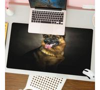 QRFASFZO Tappetino per mouse tappetino da ufficio multifunzione e antiscivolo,per migliorare la precisione e la velocità,animale, bellissimo cucciolo di pastore tedesco su sfondo nero,80x30 cm