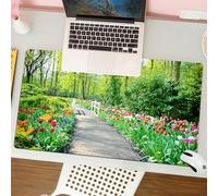 QRFASFZO Tappetino per mouse tappetino da ufficio multifunzione e antiscivolo,per migliorare la precisione e la velocità,Sentiero del giardino, un sentiero tranquillo, intrecciato con matton,80x30 cm