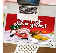 QRFASFZO Tappetino per mouse tappetino da ufficio multifunzione e antiscivolo,per migliorare la precisione e la velocità,Illustrazione di cartolina di felice anno nuovo e buon Natale con Bab,80x30 cm