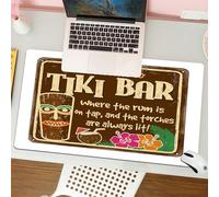 QRFASFZO Tappetino per mouse tappetino da ufficio multifunzione e antiscivolo,per migliorare la precisione e la velocità,Invito di stile Benvenuti al Tiki Bar, il logo di campagna del Tiki B,80x30 cm