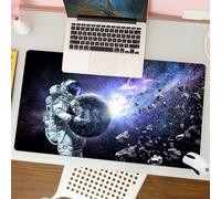 QRFASFZO Tappetino per mouse tappetino da ufficio multifunzione e antiscivolo,per migliorare la precisione e la velocità,Gli astronauti abbracciano la Terra, la nebulosa e gli asteroidi nel,80x30 cm