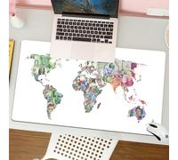 QRFASFZO Tappetino per mouse tappetino da ufficio multifunzione e antiscivolo,per migliorare la precisione e la velocità,varie banconote del mondo che illustrano l'economia mondiale a forma,80x30 cm