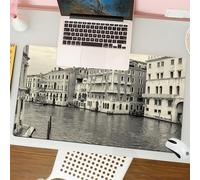 QRFASFZO Tappetino per mouse tappetino da ufficio multifunzione e antiscivolo,per migliorare la precisione e la velocità,Venezia, vecchia foto della città italiana di Venezia, effetto filtro,80x30 cm