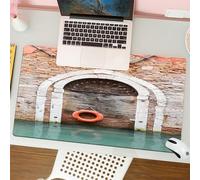 QRFASFZO Tappetino per mouse tappetino da ufficio multifunzione e antiscivolo,per migliorare la precisione e la velocità,Porta rustica in legno con salvagente a Venezia,80x30 cm