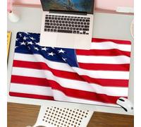 QRFASFZO Tappetino per mouse tappetino da ufficio multifunzione e antiscivolo,per migliorare la precisione e la velocità,Primo piano delle strisce della bandiera americana,80x30 cm