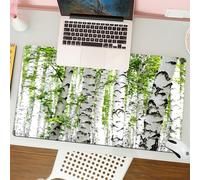 QRFASFZO Tappetino per mouse tappetino da ufficio multifunzione e antiscivolo,per migliorare la precisione e la velocità,Bosco, betulle nella foresta, fauna selvatica estiva, immagine a tema,80x30 cm