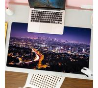 QRFASFZO Tappetino per mouse tappetino da ufficio multifunzione e antiscivolo,per migliorare la precisione e la velocità,Vista del centro di Los Angeles dalle colline di Hollywood.,80x30 cm