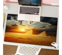 QRFASFZO Tappetino per mouse tappetino da ufficio multifunzione e antiscivolo,per migliorare la precisione e la velocità,Piramidi di Giza nella valle di Giza in Egitto con un gruppo di bedui,80x30 cm