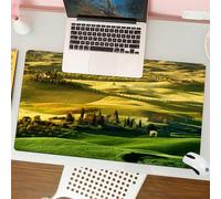 QRFASFZO Tappetino per mouse tappetino da ufficio multifunzione e antiscivolo,per migliorare la precisione e la velocità,Tranquillo paesaggio toscano di Pienza Toscana Vigneti Alberi Prato A,80x30 cm