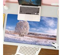 QRFASFZO Tappetino per mouse tappetino da ufficio multifunzione e antiscivolo,per migliorare la precisione e la velocità,Paesaggio invernale con albero ghiacciato nel campo e cielo azzurro c,80x30 cm