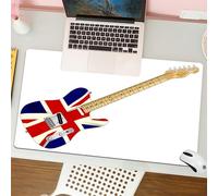 QRFASFZO Tappetino per mouse tappetino da ufficio multifunzione e antiscivolo,per migliorare la precisione e la velocità,Union Jack, chitarra elettrica classica, bandiera del Regno Unito, st,80x30 cm