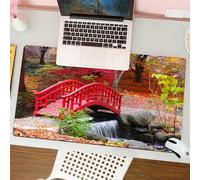 QRFASFZO Tappetino per mouse tappetino da ufficio multifunzione e antiscivolo,per migliorare la precisione e la velocità,Ponte rosso nei giardini giapponesi a Bloomfield Hills, Michigan,80x30 cm