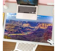 QRFASFZO Tappetino per mouse tappetino da ufficio multifunzione e antiscivolo,per migliorare la precisione e la velocità,Vista aerea dell'epica attività del fiume Stre nel Grand Canyon,80x30 cm