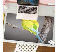 QRFASFZO Tappetino per mouse tappetino da ufficio multifunzione e antiscivolo,per migliorare la precisione e la velocità,Parrocchetto giallo su un ramo di pappagallo ondulato,80x30 cm