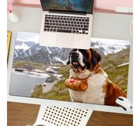 QRFASFZO Tappetino per mouse tappetino da ufficio multifunzione e antiscivolo,per migliorare la precisione e la velocità,Cane e montagne sono entrambi un dono meraviglioso che Dio ci ha dato,80x30 cm
