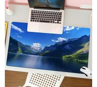 QRFASFZO Tappetino per mouse tappetino da ufficio multifunzione e antiscivolo,per migliorare la precisione e la velocità,Fantastica mattinata sul lago di montagna Gosausee, situato nelle Alp,80x30 cm