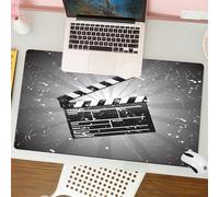 QRFASFZO Tappetino per mouse tappetino da ufficio multifunzione e antiscivolo,per migliorare la precisione e la velocità,Cinema, ciak su sfondo retrò con effetto grunge, scena tagliata dal r,80x30 cm