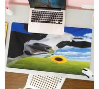 QRFASFZO Tappetino per mouse tappetino da ufficio multifunzione e antiscivolo,per migliorare la precisione e la velocità,con fiore nel muso. Bellissimi prati fioriti della Svizzera centrale,80x30 cm