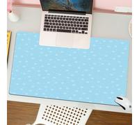 QRFASFZO Tappetino per mouse tappetino da ufficio multifunzione e antiscivolo,per migliorare la precisione e la velocità,Inverno, motivo di nevicata morbida con punti su sfondo blu,80x30 cm