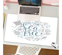 QRFASFZO Tappetino per mouse tappetino da ufficio multifunzione e antiscivolo,per migliorare la precisione e la velocità,Nautica, lascia che il mare ti regali una grande citazione,80x30 cm