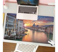 QRFASFZO Tappetino per mouse tappetino da ufficio multifunzione e antiscivolo,per migliorare la precisione e la velocità,Immagine del Canal Grande all'orizzonte di Venezia Città europea Patr,80x30 cm