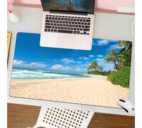 QRFASFZO Tappetino per mouse tappetino da ufficio multifunzione e antiscivolo,per migliorare la precisione e la velocità,bellissima spiaggia di Maui in un pomeriggio soleggiato e luminoso co,80x30 cm