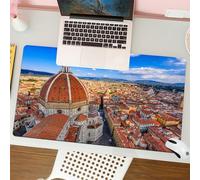 QRFASFZO Tappetino per mouse tappetino da ufficio multifunzione e antiscivolo,per migliorare la precisione e la velocità,La Cattedrale di Santa Maria del Fior a Firenze, Italia.,80x30 cm