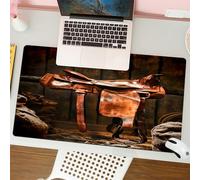 QRFASFZO Tappetino per mouse tappetino da ufficio multifunzione e antiscivolo,per migliorare la precisione e la velocità,Autentico cowboy leggendario del West americano in un vecchio fienile,80x30 cm