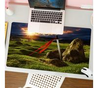 QRFASFZO Tappetino per mouse tappetino da ufficio multifunzione e antiscivolo,per migliorare la precisione e la velocità,Re Artù Camelot Mito leggendario in Inghilterra Ir,80x30 cm