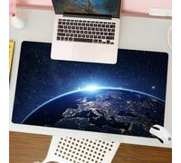 QRFASFZO Tappetino per mouse tappetino da ufficio multifunzione e antiscivolo,per migliorare la precisione e la velocità,Terra, pianeta dallo spazio di notte Astronomia galattica Sotto il mo,80x30 cm