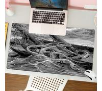 QRFASFZO Tappetino per mouse tappetino da ufficio multifunzione e antiscivolo,per migliorare la precisione e la velocità,Un enorme polpo attacca una nave, marinai e cani si ritrovano nei gua,80x30 cm