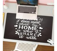 QRFASFZO Tappetino per mouse tappetino da ufficio multifunzione e antiscivolo,per migliorare la precisione e la velocità,Citazione calligrafica: La cosa che preferisco della mia casa è con,80x30 cm