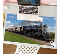 QRFASFZO Tappetino per mouse tappetino da ufficio multifunzione e antiscivolo,per migliorare la precisione e la velocità,treno a vapore storico attraversa i campi,80x30 cm