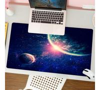 QRFASFZO Tappetino per mouse tappetino da ufficio multifunzione e antiscivolo,per migliorare la precisione e la velocità,Tema Galassia Spazio Esterno Pianeta Terra e Marte nella scoperta del,80x30 cm