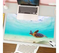 QRFASFZO Tappetino per mouse tappetino da ufficio multifunzione e antiscivolo,per migliorare la precisione e la velocità,Tartaruga verde hawaiana che naviga nelle calde acque dell'Oceano Pac,80x30 cm