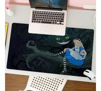 QRFASFZO Tappetino per mouse tappetino da ufficio multifunzione e antiscivolo,per migliorare la precisione e la velocità,Alice nel Paese delle Meraviglie, Alice seduta su un ramo con lo Stre,80x30 cm