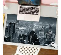 QRFASFZO Tappetino per mouse tappetino da ufficio multifunzione e antiscivolo,per migliorare la precisione e la velocità,Paesaggio dell'alba dalla città di Hong Kong sul Victoria Peak in Cin,80x30 cm