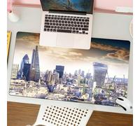 QRFASFZO Tappetino per mouse tappetino da ufficio multifunzione e antiscivolo,per migliorare la precisione e la velocità,Vista aerea del quartiere moderno di Londra.,80x30 cm