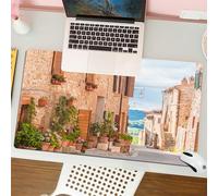 QRFASFZO Tappetino per mouse tappetino da ufficio multifunzione e antiscivolo,per migliorare la precisione e la velocità,Set Wanderlust, centro storico medievale in Toscana, centro storico m,80x30 cm