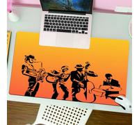 QRFASFZO Tappetino per mouse tappetino da ufficio multifunzione e antiscivolo,per migliorare la precisione e la velocità,Silhouette di musica jazz di un quartetto jazz che si esibisce sul pa,80x30 cm