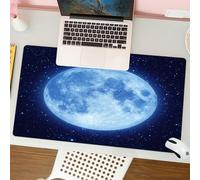 QRFASFZO Tappetino per mouse tappetino da ufficio multifunzione e antiscivolo,per migliorare la precisione e la velocità,Paesaggio lunare, luna piena blu, che occupa il cielo dell'universo o,80x30 cm