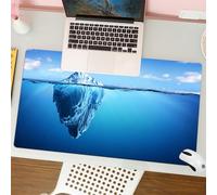 QRFASFZO Tappetino per mouse tappetino da ufficio multifunzione e antiscivolo,per migliorare la precisione e la velocità,Iceberg - Pericolo nascosto e concetto di riscaldamento globale,80x30 cm