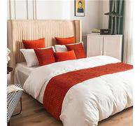 QRGMKL Nuovo copriletto di Lusso Runner Nord Europa Sciarpa Letto Morbido Colore Solido Camera da Letto Hotel Bedding Protector - Disponibile su Entrambi i Lati-Red||2 Pillowcases(45X45cm)