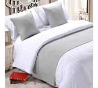 QRGMKL Premium Bed Runner per Il Piede del Letto, Tinta Unita Sciarpa da Letto in Cotone Lino copriletto Decorazione della casa Camera da Letto dell'hotel Bedding-Beige Gray||260X50cm for 2m Bed