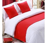 QRGMKL Premium Bed Runner per Il Piede del Letto, Tinta Unita Sciarpa da Letto in Cotone Lino copriletto Decorazione della casa Camera da Letto dell'hotel Bedding-Red||260X50cm for 2m Bed