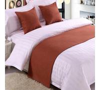 QRGMKL Premium Bed Runner per Il Piede del Letto, Tinta Unita Sciarpa da Letto in Cotone Lino copriletto Decorazione della casa Camera da Letto dell'hotel Bedding-Brick Red||260X50cm for 2m Bed