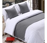 QRGMKL Premium Bed Runner per Il Piede del Letto, Tinta Unita Sciarpa da Letto in Cotone Lino copriletto Decorazione della casa Camera da Letto dell'hotel Bedding-Dark Grey||2 Pillowcases(45X45cm)
