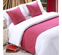 QRGMKL Premium Bed Runner per Il Piede del Letto, Tinta Unita Sciarpa da Letto in Cotone Lino copriletto Decorazione della casa Camera da Letto dell'hotel Bedding-Rose||240X50cm for 1.8m Bed