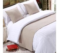 QRGMKL Premium Bed Runner per Il Piede del Letto, Tinta Unita Sciarpa da Letto in Cotone Lino copriletto Decorazione della casa Camera da Letto dell'hotel Bedding-Beige Yellow||240X50cm for 1.8m Bed