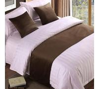 QRGMKL Premium Velluto Bed Runners Copriletto, Morbido No Fading Bed Scarf Runner per Camera da Letto Camera da Sposa Casa Hotel Biancheria da Letto Decorazioni-Coffee||2 Pillowcases(45X45cm)